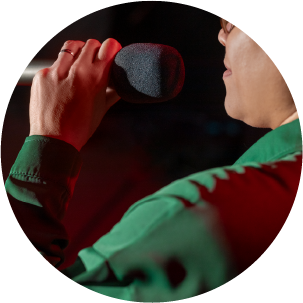 Fotografía de un cantante